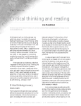 Critical thinking and reading