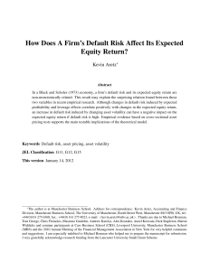 How Does A Firm`s Default Risk Affect Its Expected Equity Return?