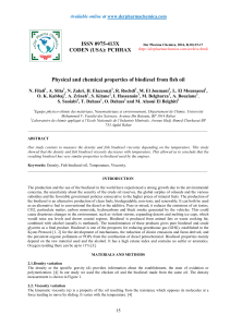 Physical and chemical properties of biodiesel from fish oil
