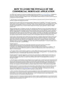 how to avoid the pitfalls of the commercial mortgage application