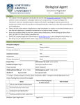 Biological Agent Document of Registration Institutional Biosafety