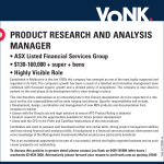 Product research and analysis Manager