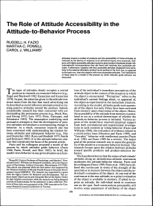 The Role of Attitude Accessibility in the Attitude-to