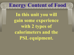 Energy Content of Food