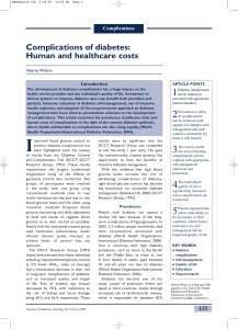 Complications of diabetes: Human and healthcare costs