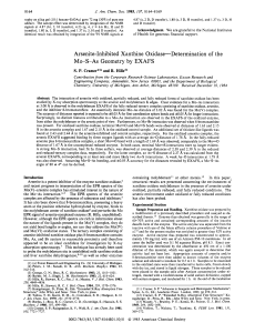 Arsenite-Inhibited Xanthine Oxidase-Determination of the Mo-S