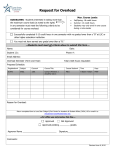 Overload Request form