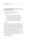 On two possible definitions of the free energy for collective variables