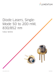 Diode Lasers, Single-mode 50 to 200 mW, 830/852 nm