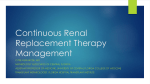 Continuous Renal Replacement Therapy Management