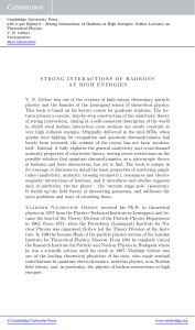 strong interactions of hadrons at high energies - Assets