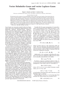 Vector Helmholtz–Gauss and vector Laplace–Gauss beams