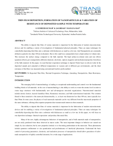 Thin Film Deposition, Formation of Nanoparticles