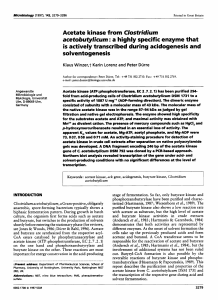 Acetate kinase from CIostridiurn acetobutylicurn : a highly specific