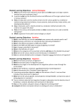 Exam 2 Student Learning Objectives