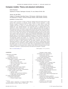 Compass models: Theory and physical motivations