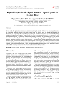 Optical Properties of Aligned Nematic Liquid Crystals in Electric Field