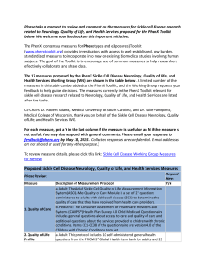 PhenX Measures for Sickle Cell Disease (SCD) Research Project