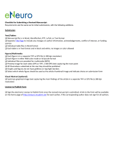 Checklist for Submitting a Revised Manuscript: Submission Text