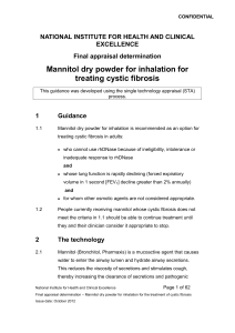 Mannitol dry powder for inhalation for treating cystic fibrosis