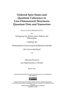 Ordered Spin States and Quantum Coherence in Low