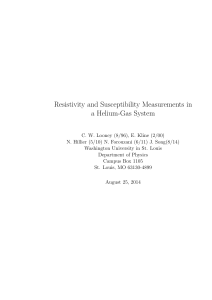 Resistivity and Susceptibility Measurements in a Helium
