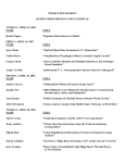 SENIOR THESIS PRESENTATION SCHEDULE