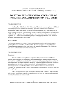 policy on the application and waiver of facilities and