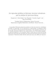 An eigenvalue problem in electronic structure calculations and its