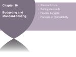 Chapter 10 Budgeting and standard costing