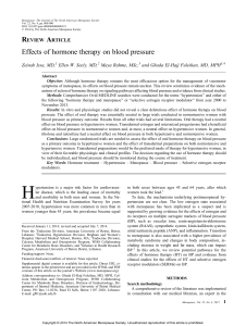 Effects of hormone therapy on blood pressure