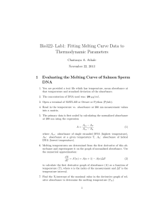 Bio322- Lab1: Fitting Melting Curve Data to