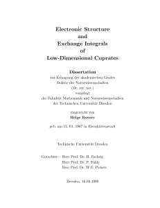 Electronic Structure and Exchange Integrals of Low