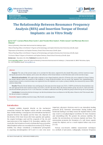 The Relationship Between Resonance Frequency Analysis (RFA