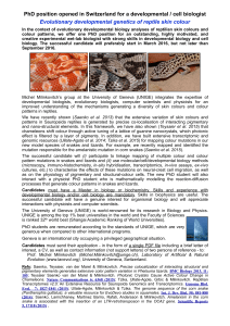PhD position opened in Switzerland for a developmental / cell