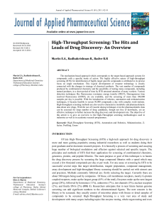 High-Throughput Screening - Journal of Applied Pharmaceutical