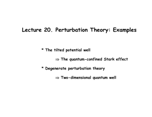 Lecture 20. Perturbation Theory: Examples