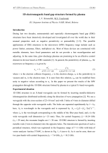 1D electromagnetic band gap structure formed by plasma