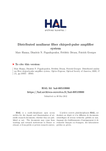 Distributed nonlinear fiber chirped-pulse amplifier system