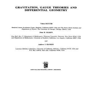 gravitation, gauge theories and differential geometry