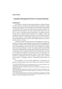 Liquidity Management Practices in Islamic Banking