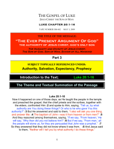 “The Ever Present Argument Of God”