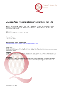 Low dose effects of ionizing radiation on normal tissue stem cells