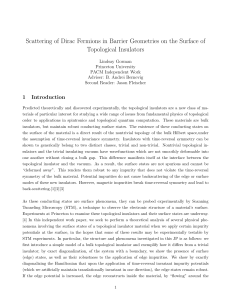 Scattering of Dirac Fermions in Barrier Geometries on the Surface of