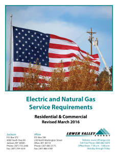 Electric and Natural Gas Service Requirements