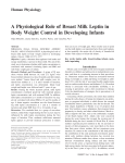 A Physiological Role of Breast Milk Leptin in Body Weight