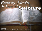 The Teachings of Scripture on Salvation