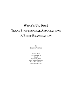 what`s up, doc? texas professional associations a
