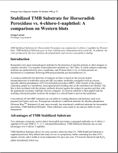 Promega Notes 39: Stabilized TMB Substrate for Horseradish