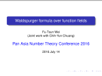 Waldspurger formula over function fields